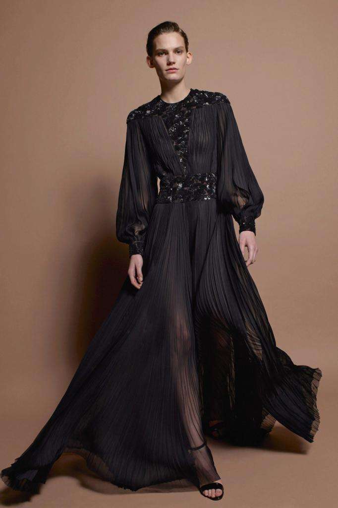 черное шифоновое платье