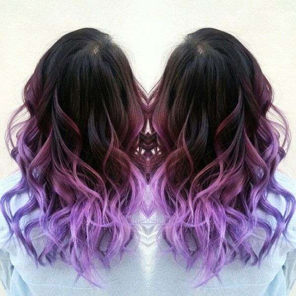 Фиолетовые волосы фото кончики